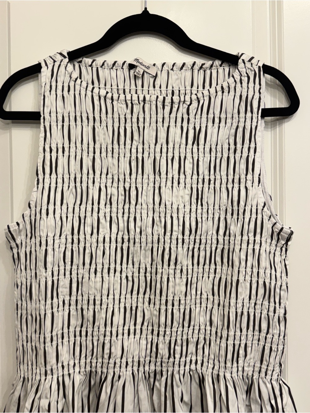 Women’s Madewell White Striped Smocked Maxi Dress - Picture 4 of 6
